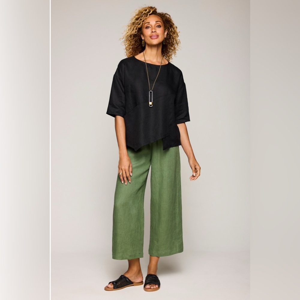 NWT Chalet et Cici Black Linen Elysia Top - Size Small - Picture 5 of 9